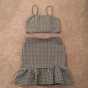 Gingham crop/skirt set